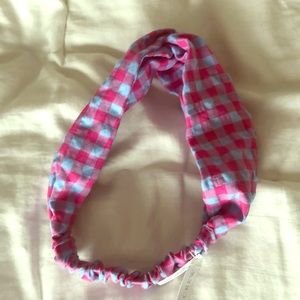 NWT J. Crew Pink and Blue Gingham Check Headband